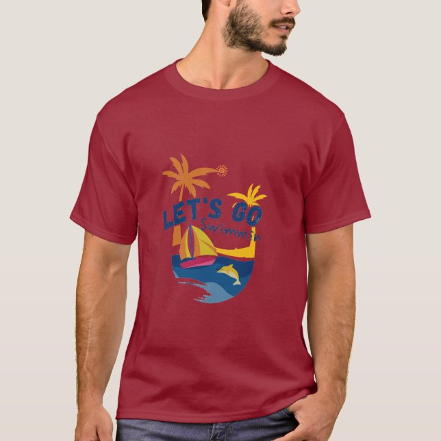 Camiseta de verano masculina - Vamos a nadar al fr (Anverso)