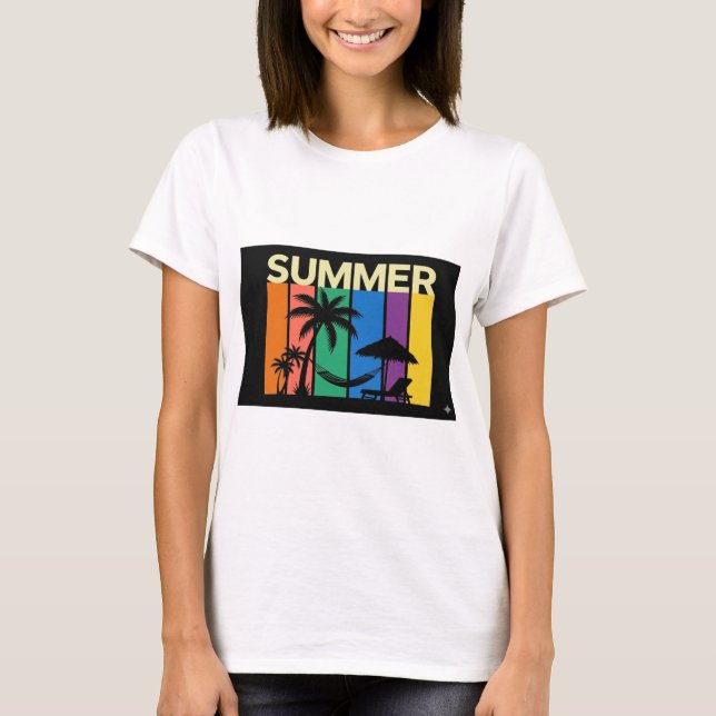 Camiseta de verano moderna y colorida (Anverso)