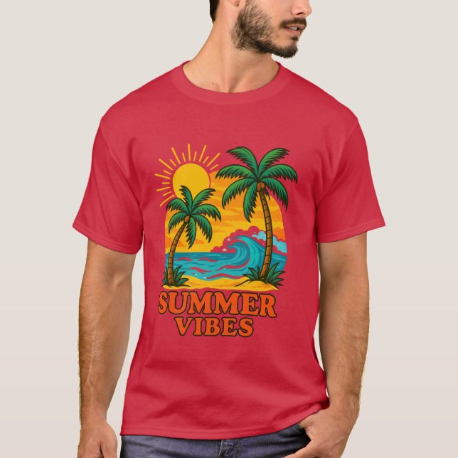 Camiseta de verano para los amantes del sol, el vi (Anverso)