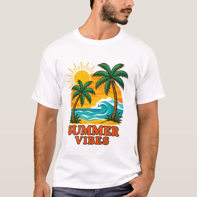 Camiseta de verano para los amantes del sol, el vi (Anverso)