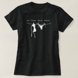 Camiseta de verano para mujer Eat Sleep Beach Repe