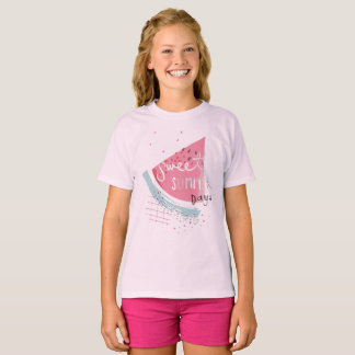 Camiseta de verano para niñas con gráfico de sandí