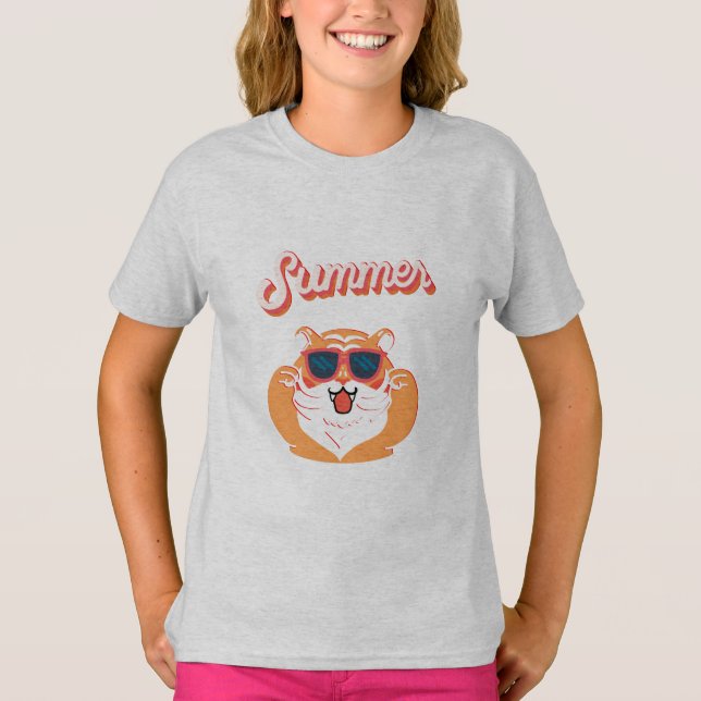 Camiseta de verano para niños tigres (Anverso)