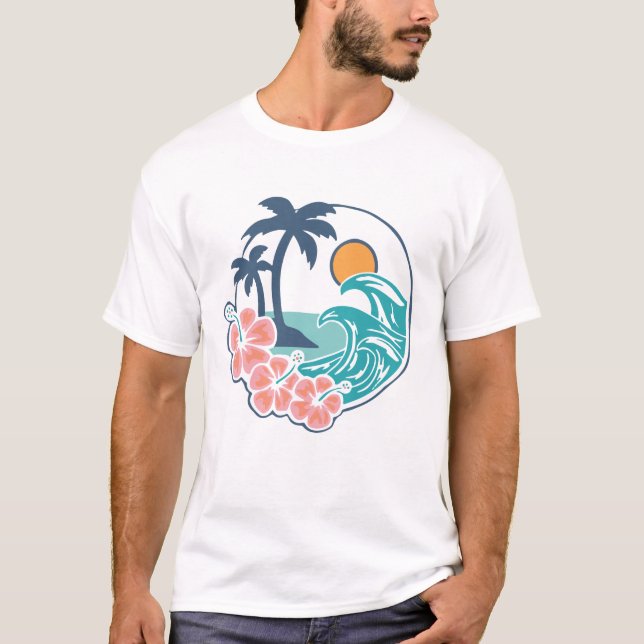 Camiseta de verano, playa (Anverso)