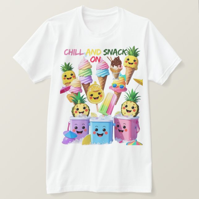 Camiseta de verano – Scoop, Sip, Smile (Anverso del diseño)