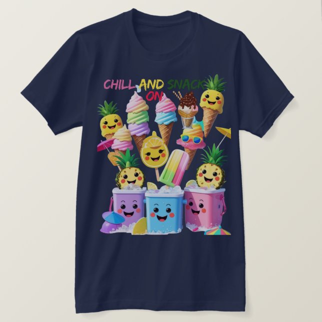 Camiseta de verano - Scoop, Sip, Smile (Anverso del diseño)
