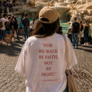 Camiseta de versículo bíblico 2 Corintios 5:7