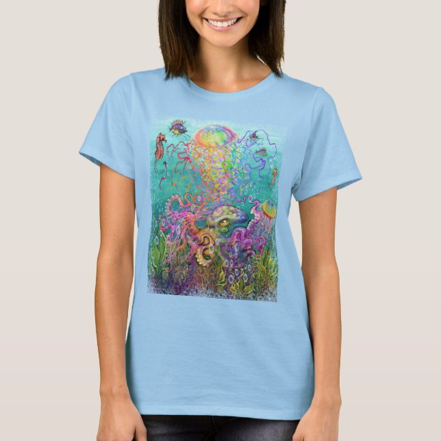 Camiseta de vestido de medusa arcoíris (Anverso)