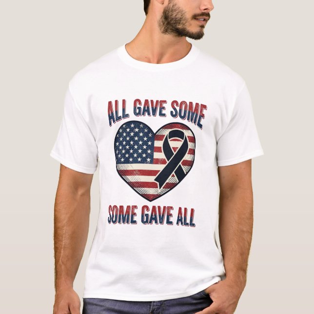 Camiseta de veterano con cinta de corazón conmemor (Anverso)