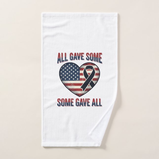 Camiseta de veterano con cinta de corazón conmemor (Toalla de mano)