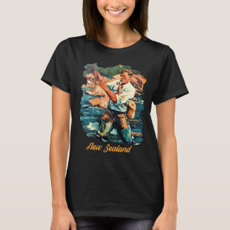 Camiseta de viaje al lago de pesca de Nueva Zeland