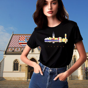 Camiseta de viaje azul histórico del horizonte de 
