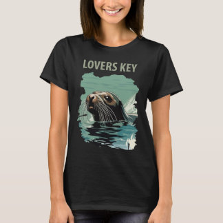 Camiseta de viaje azul vintage de Lovers Key Seal