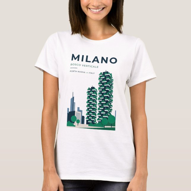Camiseta de viaje Bosco Verticale de Milán Regalo  (Anverso)