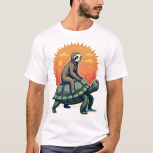 Camiseta de viaje de animal retro de tortuga de pe