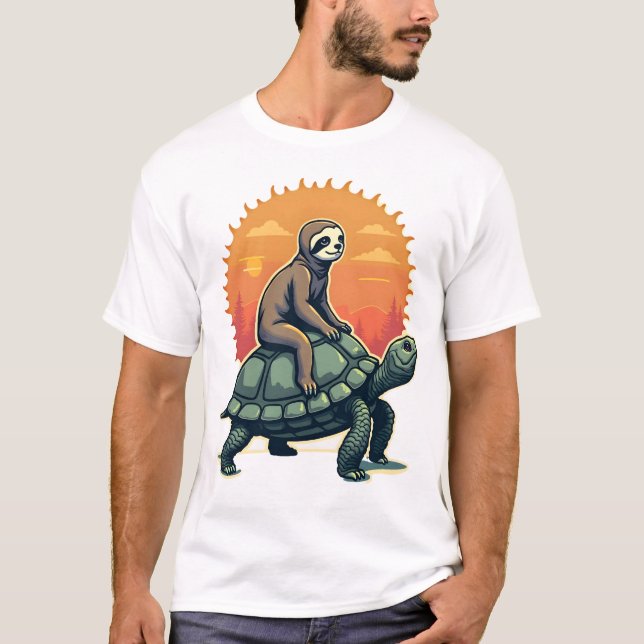 Camiseta de viaje de animal retro de tortuga de pe (Anverso)