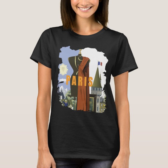 Camiseta de viaje de moda de la Torre Eiffel de Pa (Anverso)