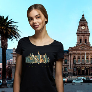 Camiseta de viaje de oro de la montaña de la mesa