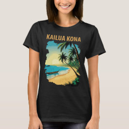 Camiseta de viaje de palma de playa de Kailua Kona