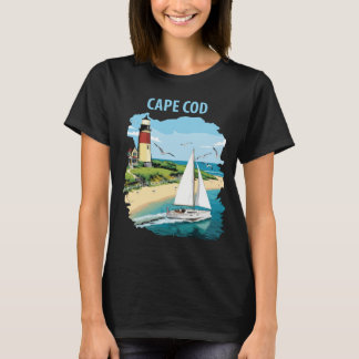 Camiseta de viaje de velero del faro de Cape Cod