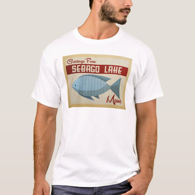 Camiseta De Viaje De Vintage De Pescado Del Lago S (Anverso)