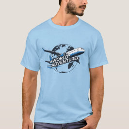 Camiseta de viaje en avión de aventura mundial