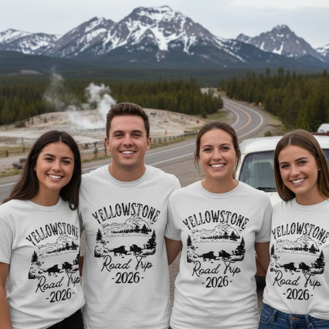 Camiseta de viaje familiar a Yellowstone 2026 (Yellowstone Road Trip 20256 Family Vacation Shirt)