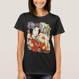 Camiseta de viaje floral de Geisha de Osaka Japón