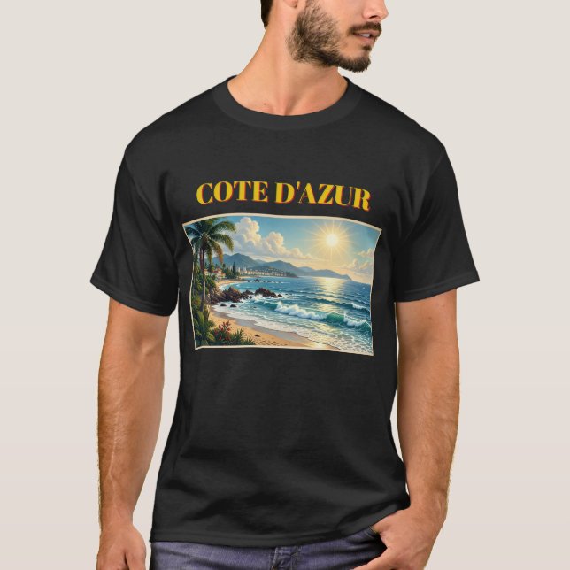 Camiseta de viaje francesa Cote D'Azur de estilo v (Anverso)