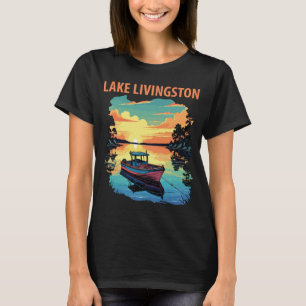 Camiseta de viaje para barco en el atardecer del l