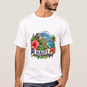 Camiseta de viaje por el Caribe de Haití con acuar