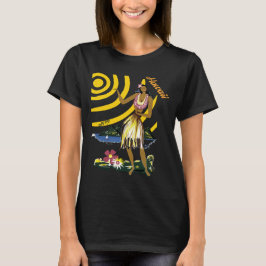 Camiseta de viaje retro de chica de hula de Hawái