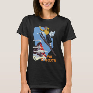 Camiseta de viaje retro de esquí de Val d'Aosta It