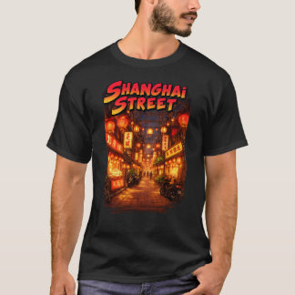 Camiseta de viaje retro de la vida nocturna de la