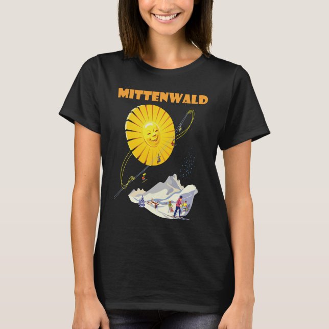 Camiseta de viaje retro de los Alpes de Mittenwald (Anverso)