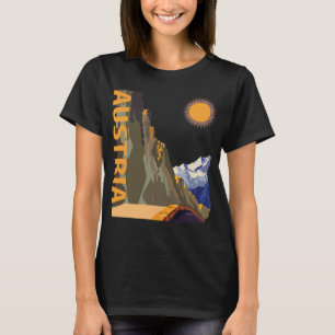 Camiseta de viaje retro de montaña de los Alpes de