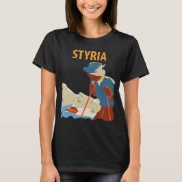 Camiseta de viaje retro de montaña Styria Austria 