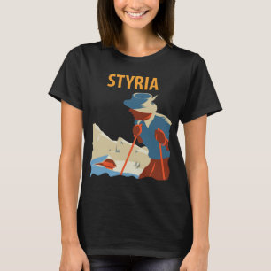 Camiseta de viaje retro de montaña Styria Austria 