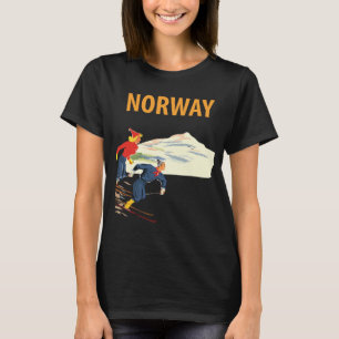 Camiseta de viaje retro de montañista de Noruega