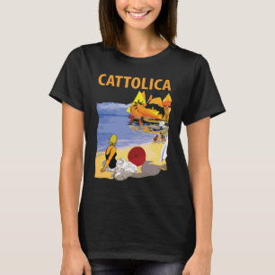 Camiseta de viaje retro de playa Cattolica Italia