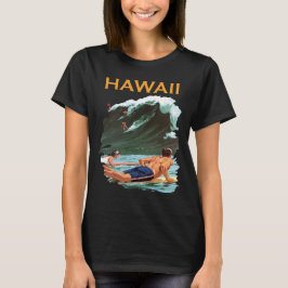 Camiseta de viaje retro de surfista de olas de Haw