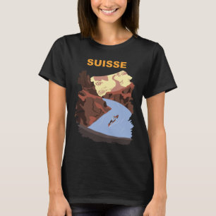 Camiseta de viaje retro del lago de Suiza