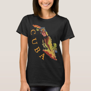 Camiseta de viaje retro mapa de la isla tropical d