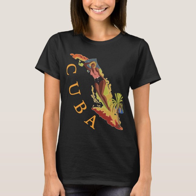 Camiseta de viaje retro mapa de la isla tropical d (Anverso)