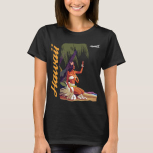 Camiseta de viaje tropical bailarina de hula de Ha
