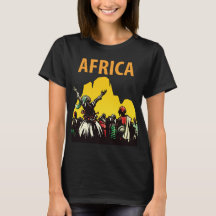 Camiseta de viaje vibrante Africa Safari Sunset