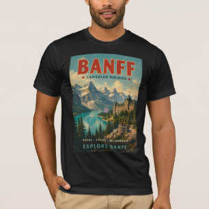 Camiseta de viaje Vintage Banff Canadian Rockies