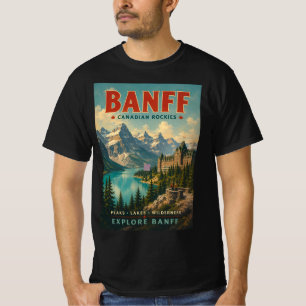 Camiseta de viaje Vintage Banff Canadian Rockies