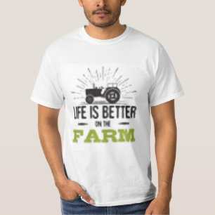 Camiseta de Vida en la Granja con Tractor Antiguo 