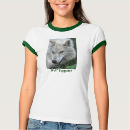 Camiseta de vida salvaje con retrato de lobo gris